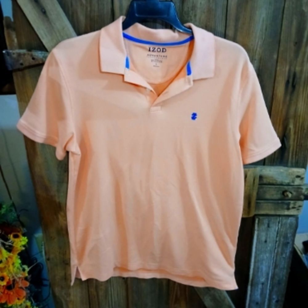 🤠IZOD Advantage Performance Golf Shirt Men's Size Large Natural Stretch